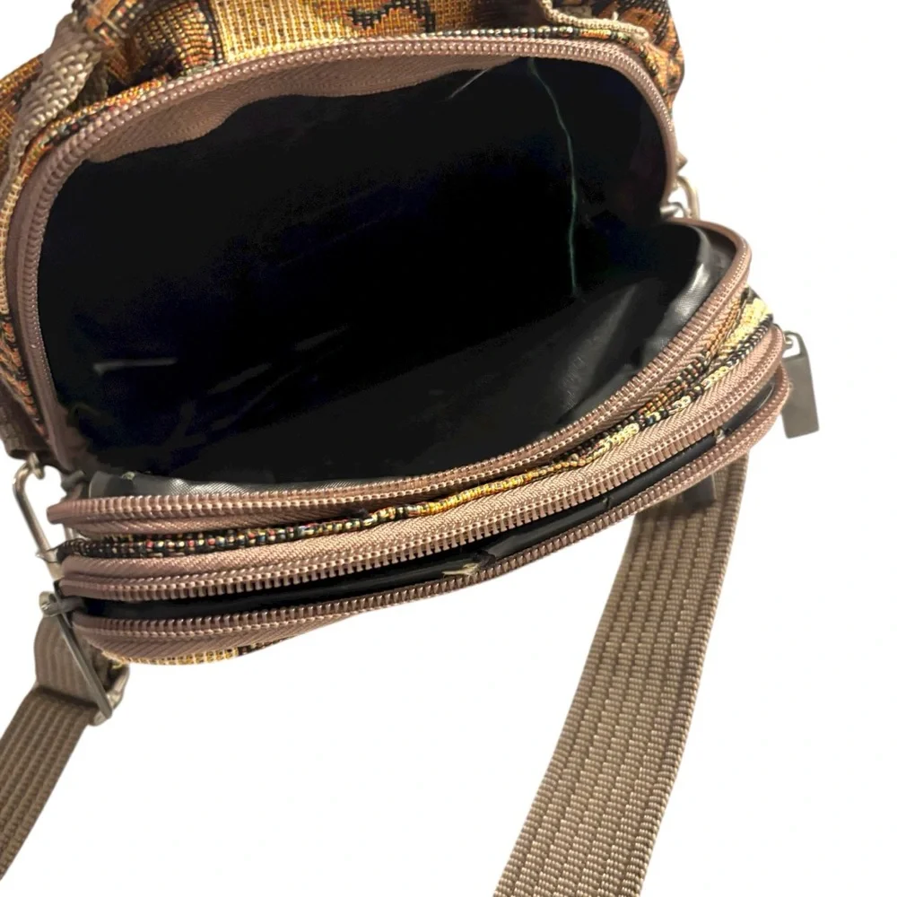 Vintage Rare Safari Tapestry Crossbody Satchel Bag